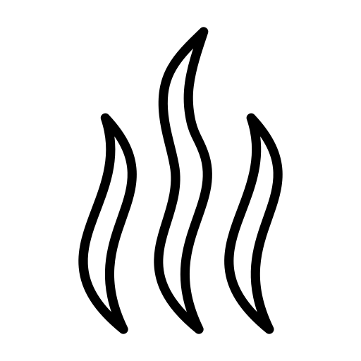Line art icon of three soft odor waves representing how Mirath Beauty’s natural deodorant reduces body odor naturally without harsh chemicals.