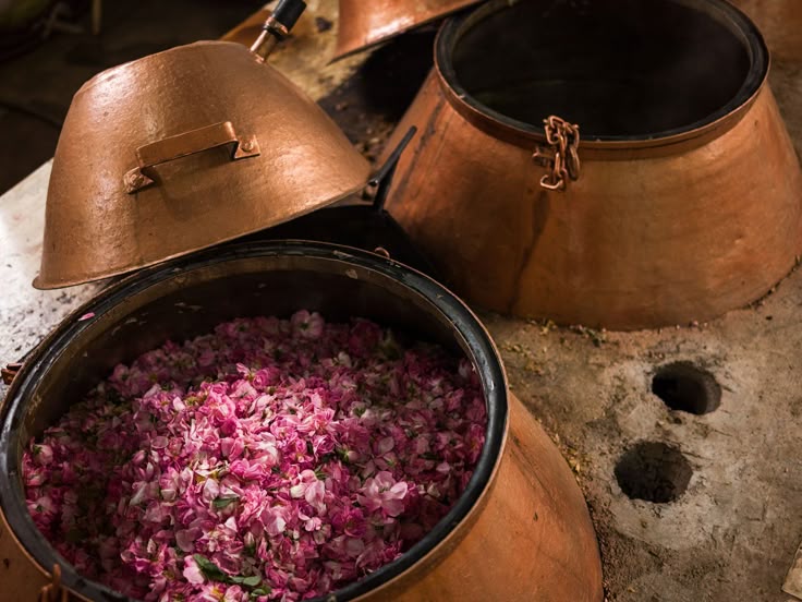 Mirath Beauty traditional Damask rose water distilled in copper pots, honoring ancestral Middle Eastern skincare rituals