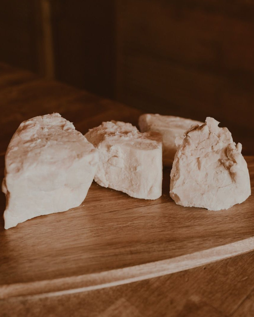 Pure blocks of beef suet, the ancestral source of Mirath’s tallow skincare, symbolizing natural nourishment, heritage beauty rituals, and deeply rooted Lebanese traditions.