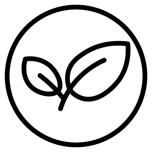 Icon of two leaves inside a circle, representing Mirath’s clean and non-toxic tallow sunscreen. Free from synthetic fragrances, harsh chemicals, and seed oils, crafted in Lebanon for conscious beauty across the Middle East and MENA region.