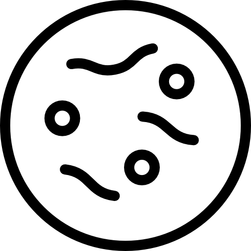 Icon of circular shapes and connecting lines symbolizing healthy bacteria and restored skin microbiome balance