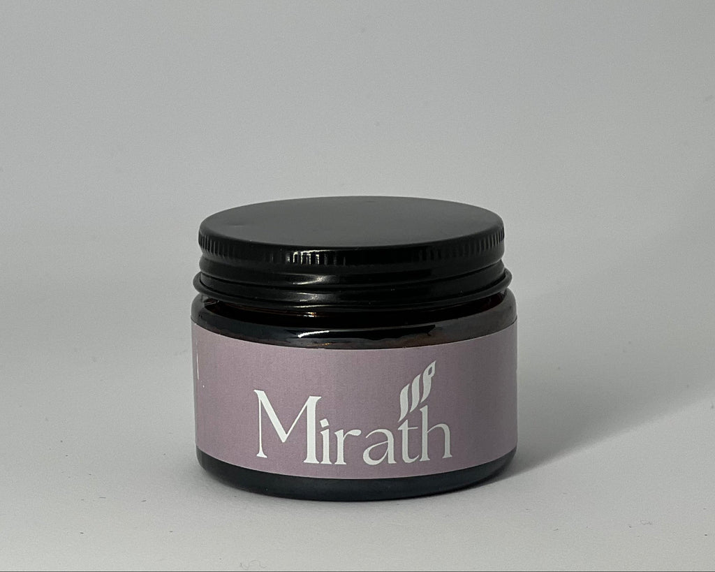 Natural tallow deodorant that works by Mirath Beauty - baking soda free formula for sensitive skin, front jar,made in LEbanon 