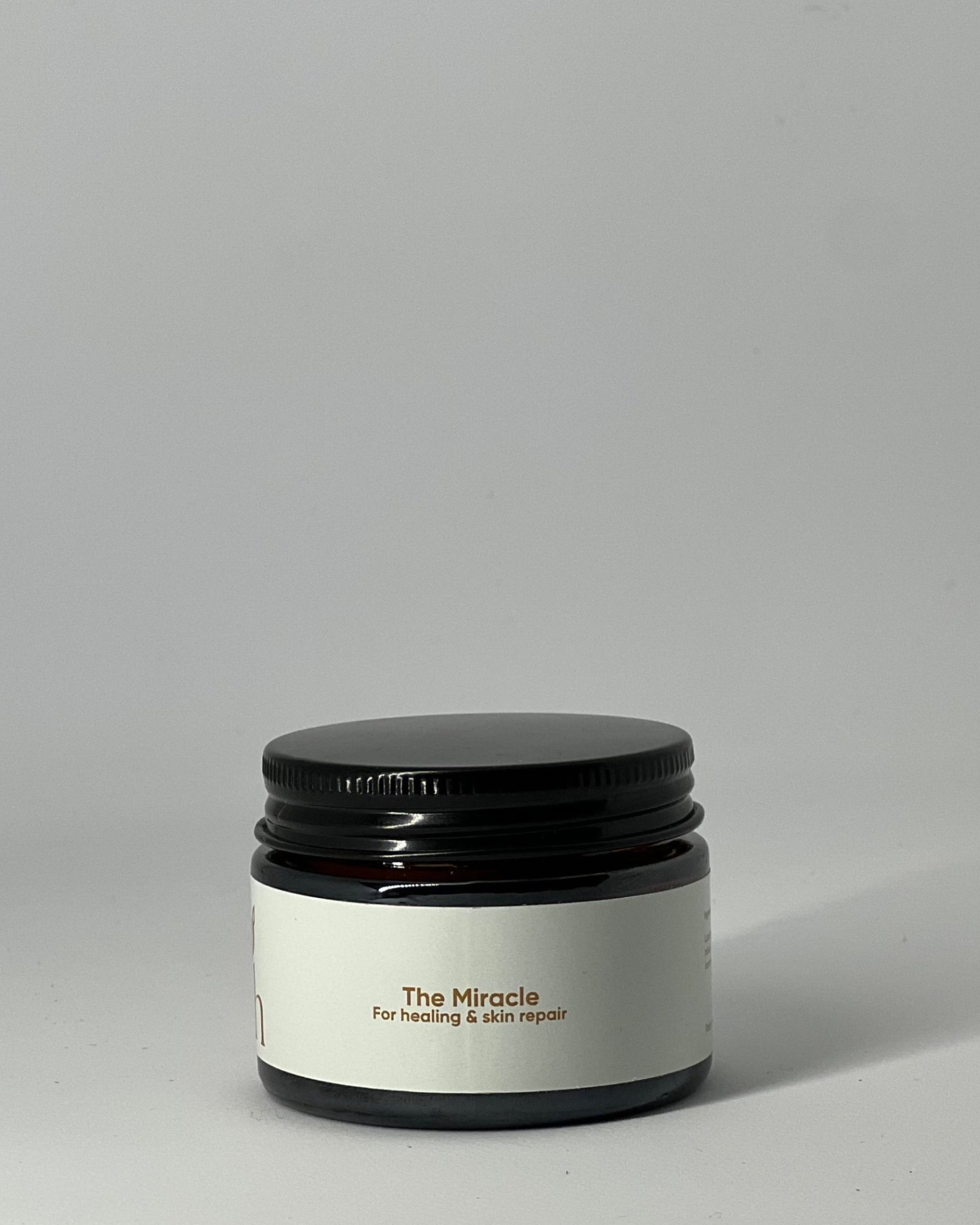 side view of The Miracle tallow and frankincense face cream by Mirath Beauty - for antiaging, healing and skin repair, made in Lebanon