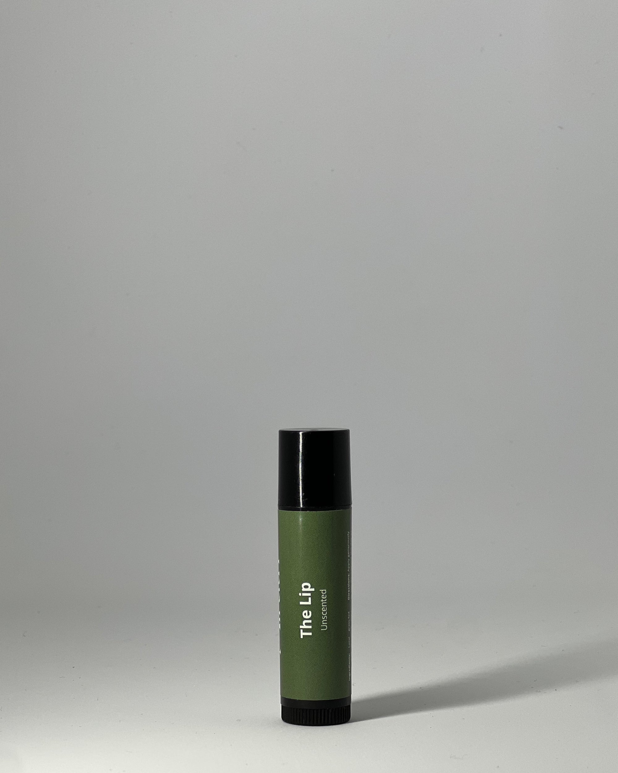 the lip unscented tallow lip balm by Mirath Beauty - side view of hydrating balm for dry, chapped lips, made in Lebanon