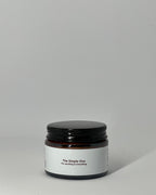The Simple One tallow cream jar side view showing product name and 'for anything and everything' description - all-purpose skincare for face, body, and hands by Mirath Beauty made in Lebanon