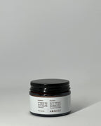 back view of The Simple One tallow cream jar showing ingredients: grass-fed tallow and high-phenolic olive oil, usage directions, patch test warning, net weight, recyclable packaging, and made in Lebanon - all-purpose skincare by Mirath Beauty.